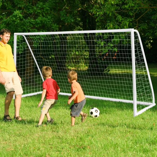 Gymax 12 x 6FT All-Weather Soccer Goal w/Strong UPVC Frame Kids Adults Soccer Practice