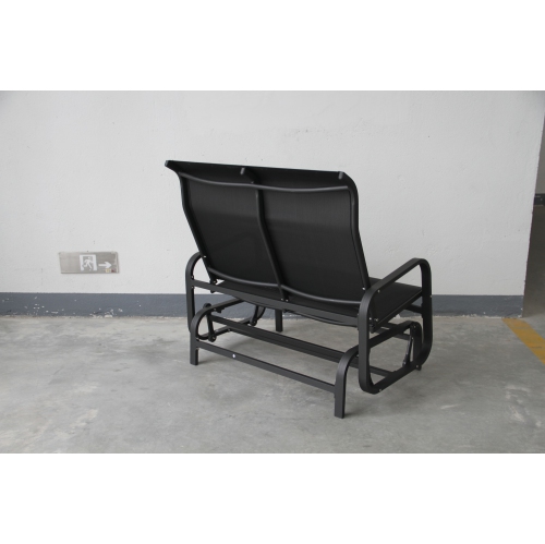 2-Seater Oscillating Chair in Textilene with Aluminum Frame - Black