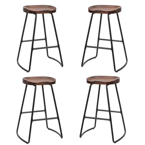 Image 1 de 4.. Jessar - Tabourets pour Comptoire de la Collection Graham, Ensemble de 4, Brun