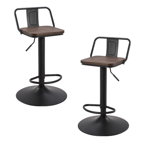 JESSAR  - Adjustable Height Swivel Stools, From The Gordon Collection, Set Of 2 In Black