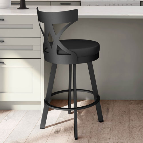 Washington Modern Bar Height Barstool - Black