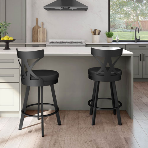 Washington Modern Bar Height Barstool - Black