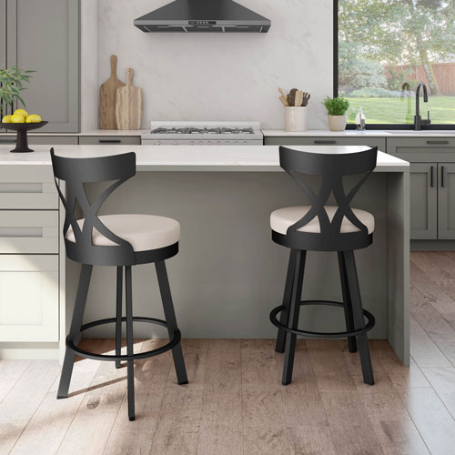 Washington Modern Bar Height Barstool - Cream/Black