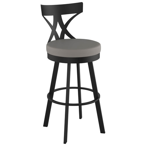 Tabouret de bar moderne à hauteur de bar Washington - Gris taupe/Noir