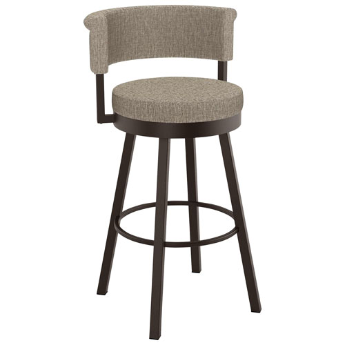 Rosco Contemporary Counter Height Barstool - Beige Brown Woven/Brown
