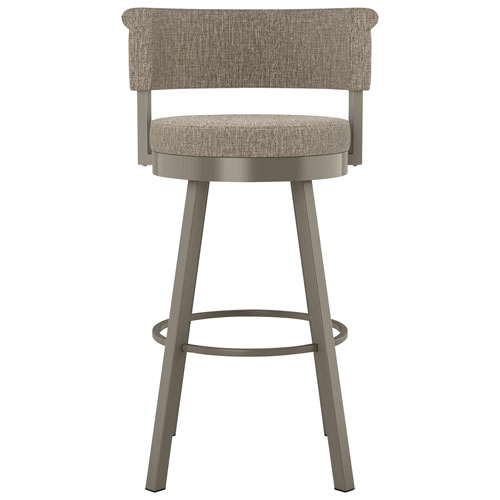 Rosco Contemporary Bar Height Barstool - Beige Brown Woven/Grey