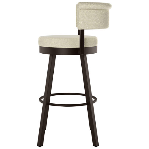 Rosco Contemporary Bar Height Barstool - Cream Boucle/Dark Brown