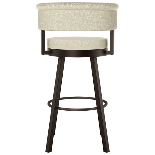 Rosco Contemporary Bar Height Barstool - Cream Boucle/Dark Brown