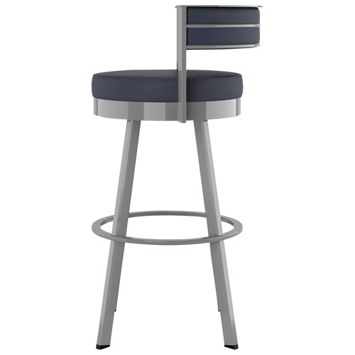 Tabouret de bar contemporain à hauteur de comptoir Browser - Bleu marine/Gris métallique
