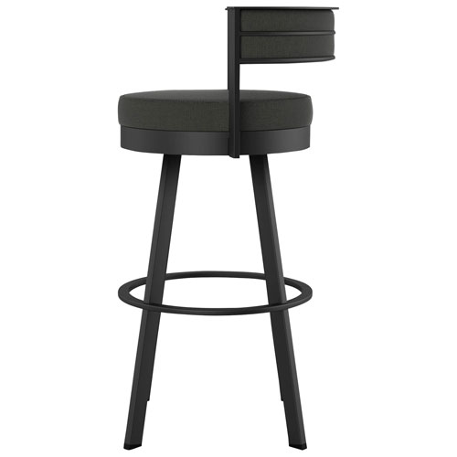 Tabouret de bar contemporain à hauteur de comptoir Browser - Gris anthracite/Noir