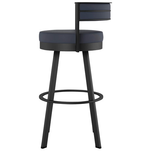 Tabouret de bar contemporain à hauteur de comptoir Browser - Bleu marine/Noir