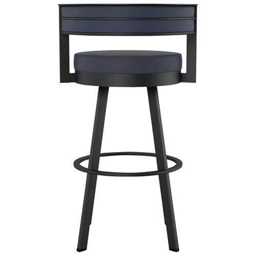 Tabouret de bar contemporain à hauteur de comptoir Browser - Bleu marine/Noir