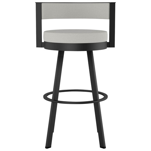 Tabouret de bar contemporain à hauteur de comptoir Browser - Gris tissé/Noir