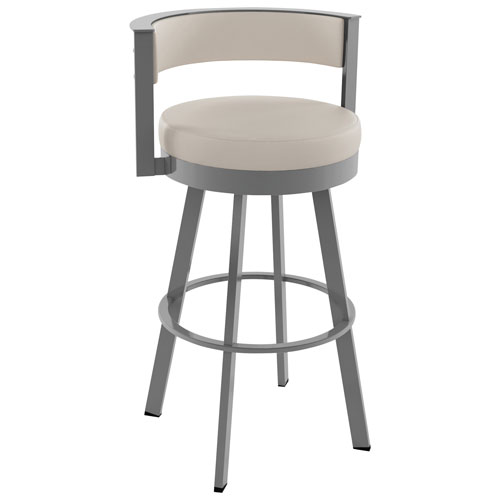 Image 1 of 8.. Browser Contemporary Bar Height Barstool - Cream/Grey