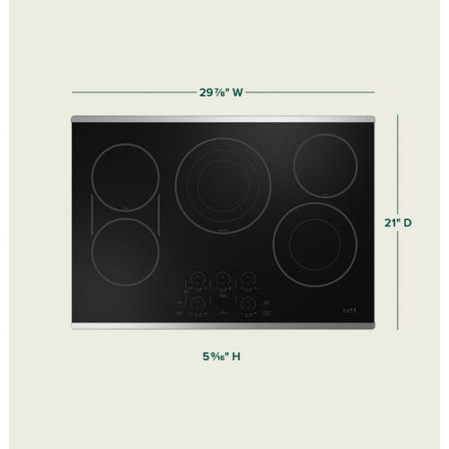 Cafe 30" 5-Element Electric Cooktop - Stainless Steel