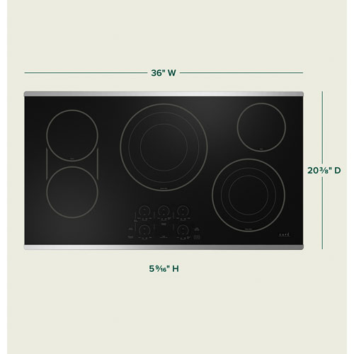 Cafe 36" 5-Element Electric Cooktop - Stainless Steel