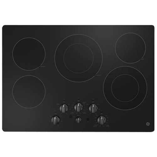 GE 30" 5-Element Electric Cooktop - Black