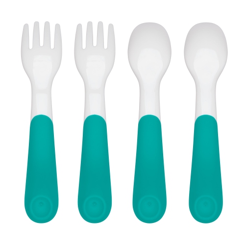 Oxo Tot - Plastic Forks & Spoons - Turquoise - 2 Pack