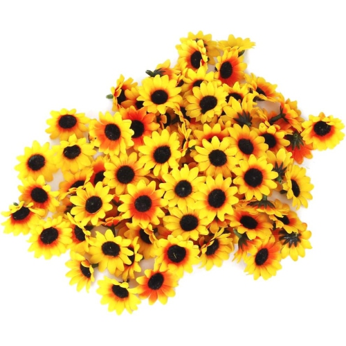 CLIMBINGBLISS  100PCs Artificial Sunflower Heads for Home Party Decoration