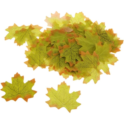 CLIMBINGBLISS  100PCs Artificial Maple Leaf Autumn Leaves Artificial Flowers Garden Decoration