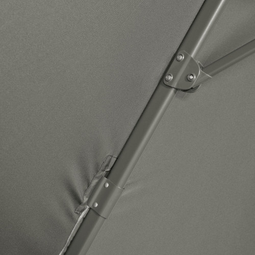 Outsunny ⌀ 9.6' Patio Hanging Offset Umbrella Aluminum Outdoor Cantilever Crank Market Parasol Garden Sun Canopy Shelter, 360° Rotation, Cross Base,