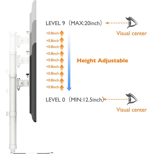 17-27-inch Montior Stand ,Single Monitor Desk Mount Heavy Duty Screen Vertical Lift with 10 Height Settings