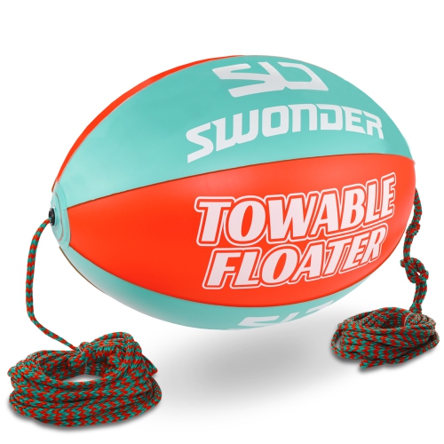 Image 1 de 7.. SWONDER Flotteur de tube remorquable, ballon remorquable pour sports nautiques avec corde de remorquage de 60 pieds pour tubes remorquables de 1 à 4