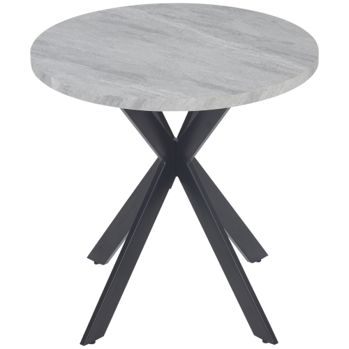 HOMCOM 29" Round Dining Table for 2-4 People, Modern Contemporary Kitchen Table with Steel Legs, Grey