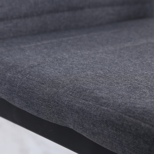 HOMCOM Modern Dining Chairs Set of 4, Upholstered Linen Fabric Kitchen Chairs with Channel Tufting and Metal Legs for Living Room, Dining Room,