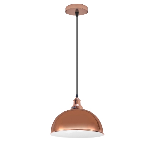 Relicelectrical Vintage Industrial Rose Gold Dome Pendant Light - E26 Base  Hanging Ceiling Fixture