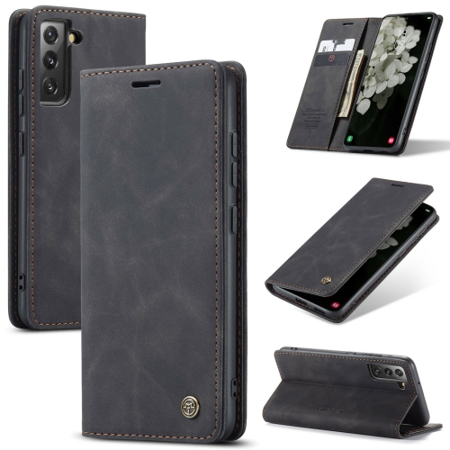 CaseMe Magnetic Stand Flip Protective Cover Leather Flip Cover Purse Style with ID & Credit Card Slots Holder for Samsung Galaxy S23 -Black