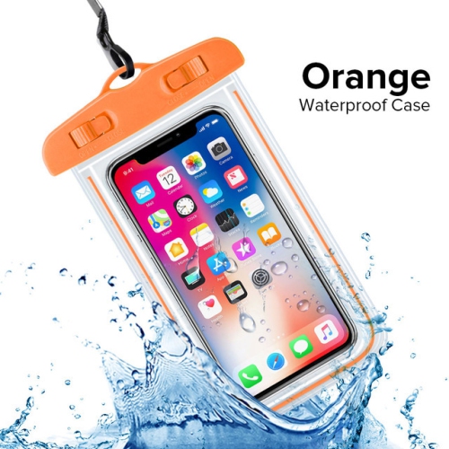 Waterproof Phone Pouch Universal Waterproof Case Dry Bag for iPhone Samsung Google Underwater Phone Protector - Orange