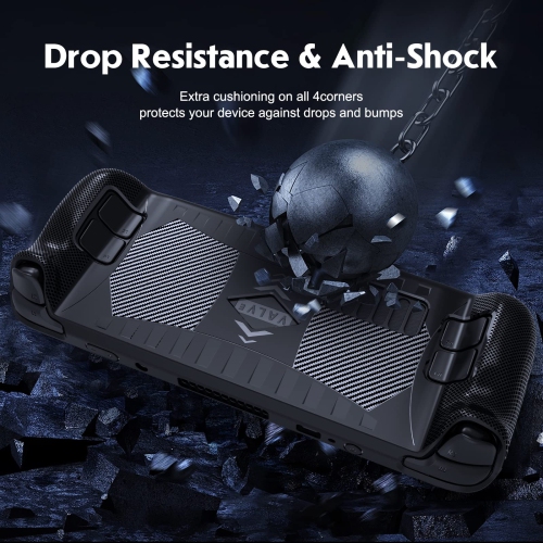 Case for Steam Deck, Protective Case for Steam Deck TPU Cover Case Compatible with Steam Deck, Shock-Absorption, Non-Slip Anti-Scratch Design Cover