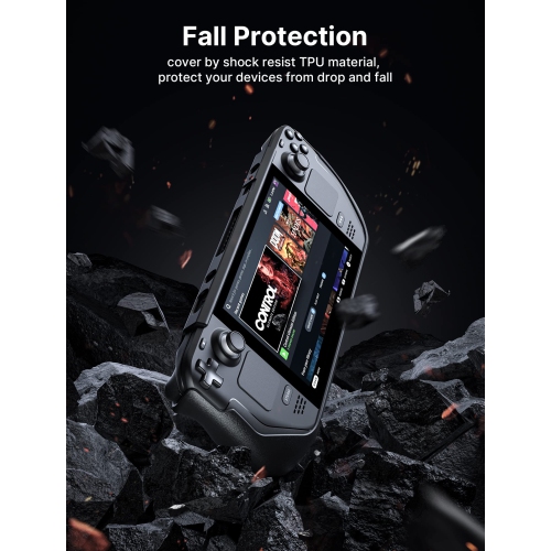 Kickstand Protective Case for Steam Deck, Steam Deck Case TPU Cover Protector with Stand Base, Shock-Absorption, Non-Slip and Anti-Scratch Design -