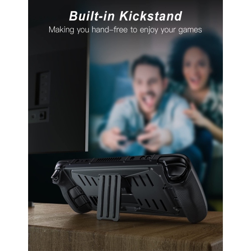 Case for Steam Deck 2021 Release, Full Body TPU+PC Protective Case Cover with Kickstand, Shockproof Non-Slip Anti-Collision Accessories Skin for