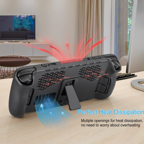 Kickstand Protective Case for Steam Deck, TPU Durable Shockproof Anti-Collision Protector for Steam Deck Cover with Stand Accessories Compatible with