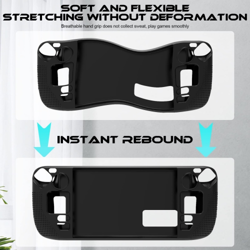 Protective Case Compatible for Valve Steam Deck, Full Protection Silicone Cover with Anti-Slip Particles, Comfort Shockproof Protector Grip Shell for