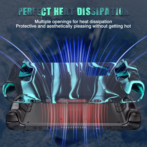 Stripe Steam Deck Protective Case Silicone Soft Shell Shockproof Cover Full Protection Non-Slip Scratch Resistant Skin - Blue and Black