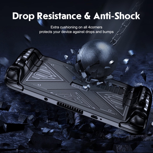 Étui pour Steam Deck, Étui protecteur en TPUR compatible avec Steam Deck, absorption des chocs, protection antidérapante et antirayure, accessoires
