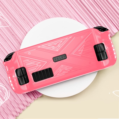 X Texture Steam Deck Protective Case Soft TPU Cover Shock-Absorption Anti-Scratch Shell Cool Durable Skin Ergonomics Non-Slip Grip - X Frosted Rose