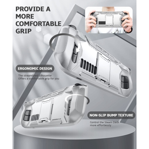 Blade Series Case for Steam Deck 2022 with Kickstand, TPU Grip Shock Protective Cover Accessories, Heat Dissipation Friendly, Anti-Slip &