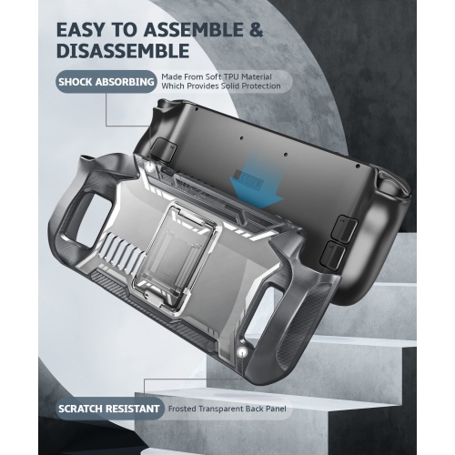 Étui de la série Blade pour Steam Deck 2022 avec béquille, accessoires de protection antichoc en TPUR, protection contre la chaleur, antidérapant et