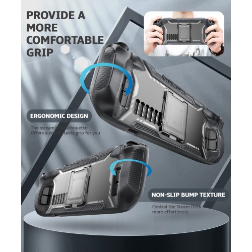 Étui de la série Blade pour Steam Deck 2022 avec béquille, accessoires de protection antichoc en TPUR, protection contre la chaleur, antidérapant et