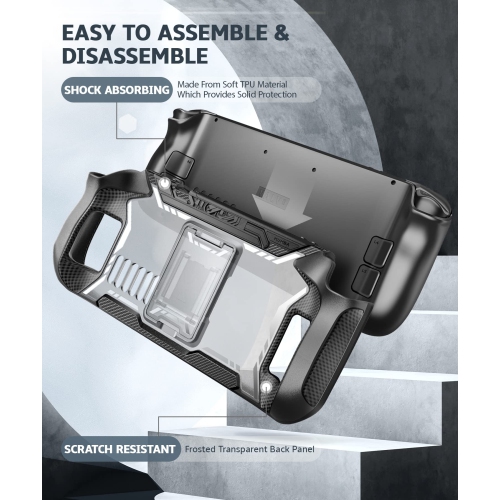 Étui de la série Blade pour Steam Deck 2022 avec béquille, accessoires de protection antichoc en TPUR, protecteurs antidérapants et anti-rayures,