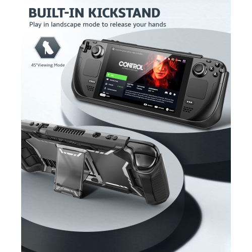 Étui de la série Blade pour Steam Deck 2022 avec béquille, accessoires de protection antichoc en TPUR, protecteurs antidérapants et anti-rayures,