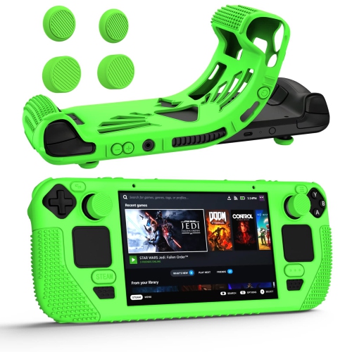 Protective Case for Steam Deck, Thickened Silicone Cover with 4 Rocker Caps, Features Thick Silicone Full Protection, Shock Absorption and Scratch