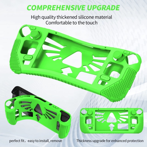 Protective Case for Steam Deck, Thickened Silicone Cover with 4 Rocker Caps, Features Thick Silicone Full Protection, Shock Absorption and Scratch