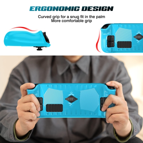 Steam Deck TPU Protective Case Shockproof Shell Soft Non-Slip Cover Durable Full Protection Scratch Resistant Anti Fingerprint Skin with Ergonomics