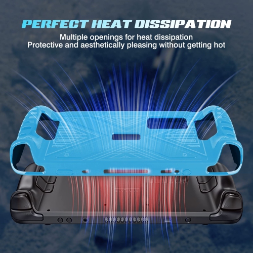 X Texture Steam Deck Protective Case Soft TPU Cover Shock-Absorption Anti-Scratch Shell Cool Durable Skin Ergonomics Non-Slip Grip - X Frosted Blue