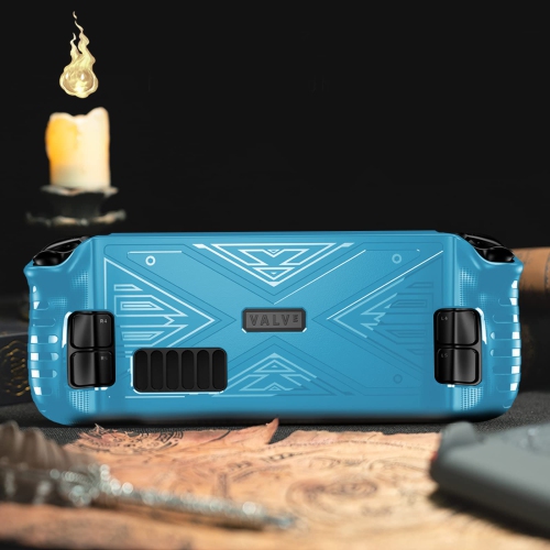 X Texture Steam Deck Protective Case Soft TPU Cover Shock-Absorption Anti-Scratch Shell Cool Durable Skin Ergonomics Non-Slip Grip - X Frosted Blue